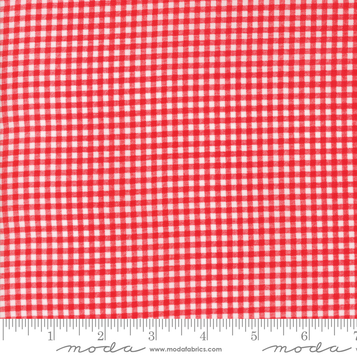 Ткань хлопок для пэчворка красный, клетка, Moda (арт. 255013)