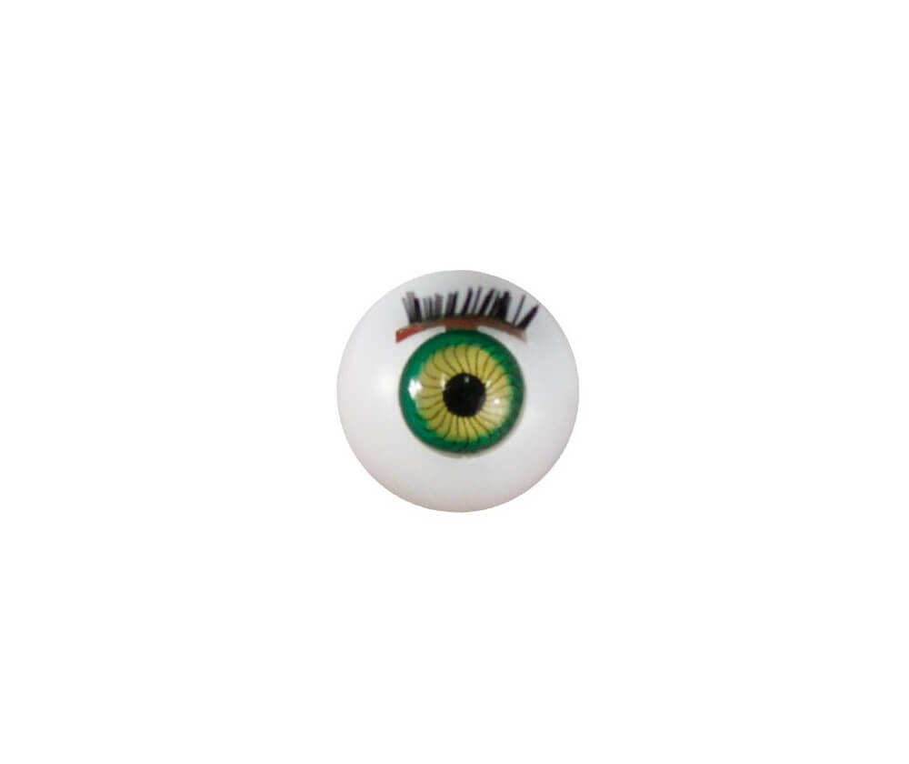 Глазки с ресничками круглые 14 мм, зеленые