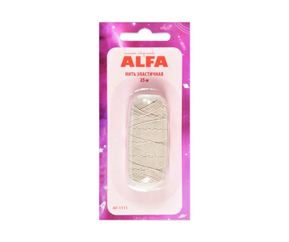 Нить эластичная (резинка) Alfa AF-1111 Beige 25 м