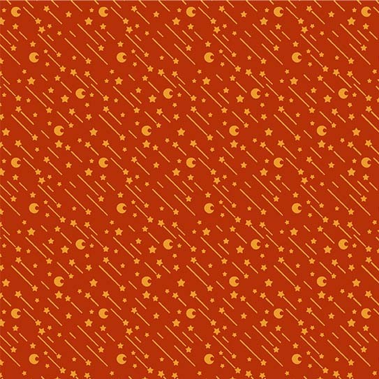 Ткань хлопок для пэчворка оранжевый, фактура звезды, Michael Miller (арт. DC8646-REDX-D)