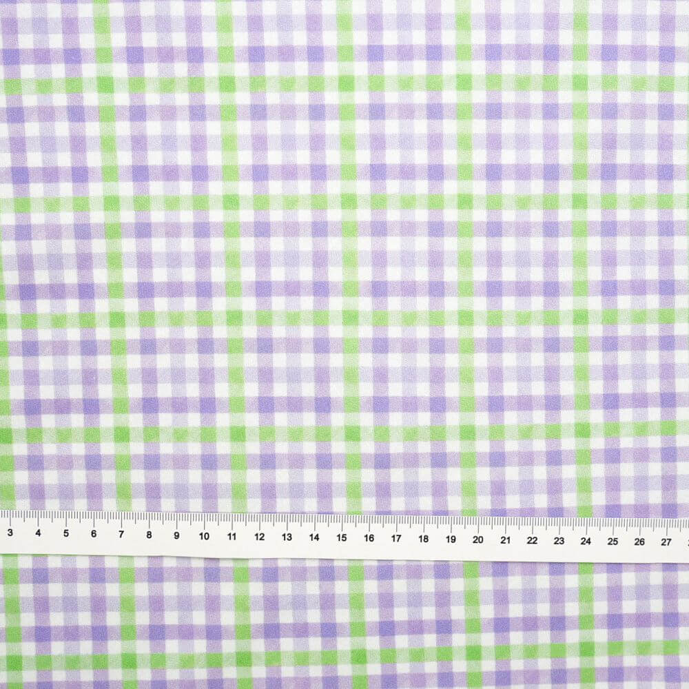 Ткань хлопок для пэчворка сиреневый, клетка, Benartex (арт. 1441063B)