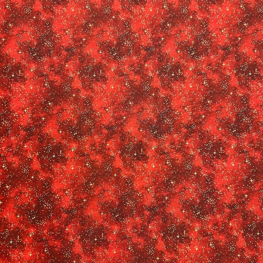 Ткань хлопок для пэчворка красный, горох и точки новый год, Aurora (арт. AU-NY-262)