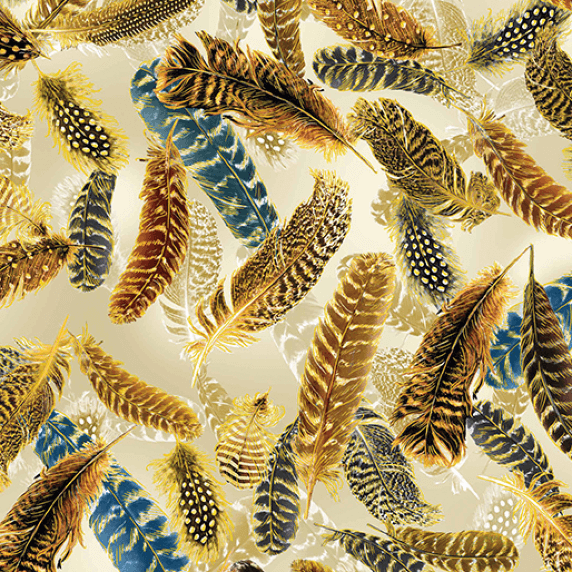Ткань хлопок пэчворк коричневый, птицы и бабочки фактура животные, Benartex (арт. 14034M07B)