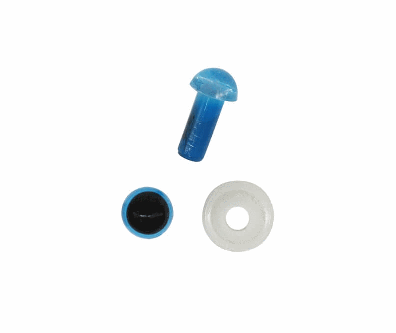 Глазки пластиковые с фиксатором 5 мм, 24 шт/упак, голубые