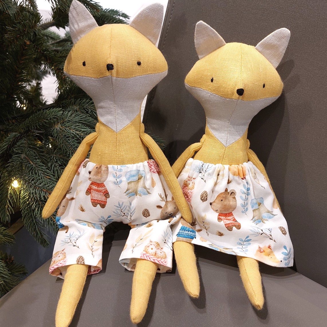 Игрушка «Лисичка из льна»