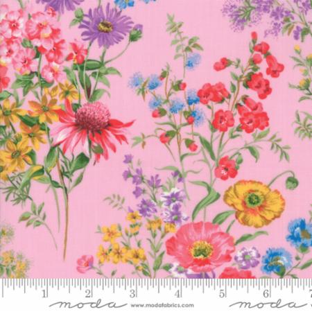 Ткань хлопок для пэчворка для одежды розовый, цветы, Moda (арт. 33382 11)