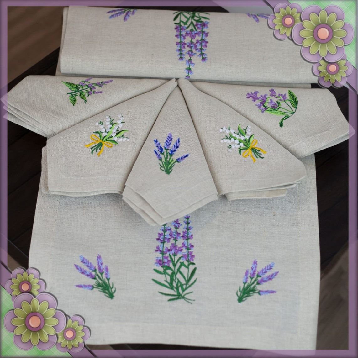 Салфетки сервировочные с вышивкой 40 х 40 см