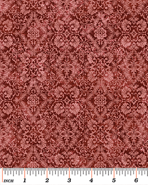 Ткань хлопок для пэчворка малиновый, цветы, Benartex (арт. 130934)