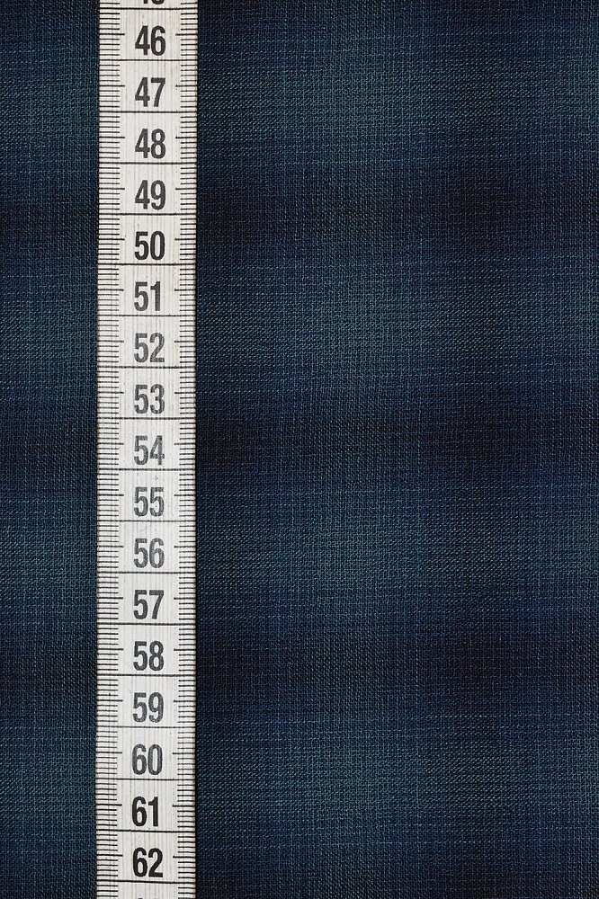 Ткань хлопок для пэчворка для одежды синий, клетка, By Hands (арт. EY20079-E)