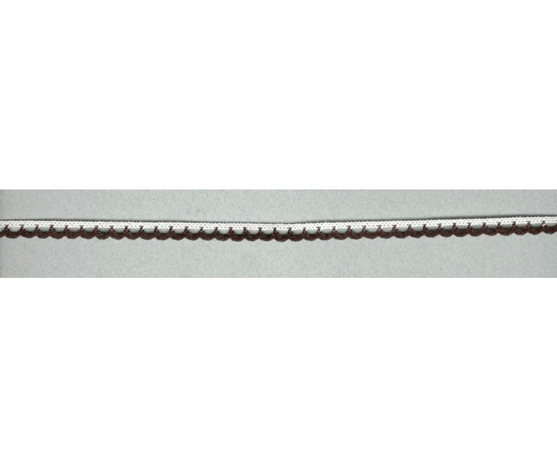 Кружево вязаное хлопковое IEMESA 3174/33 7 мм белый/коричневый