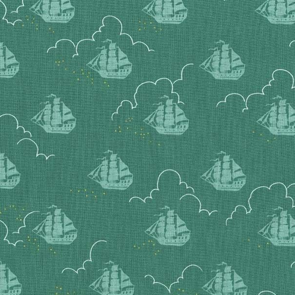 Ткань хлопок пэчворк болотный, детская тематика морская тематика, Michael Miller (арт. MD7941-FERN-D)