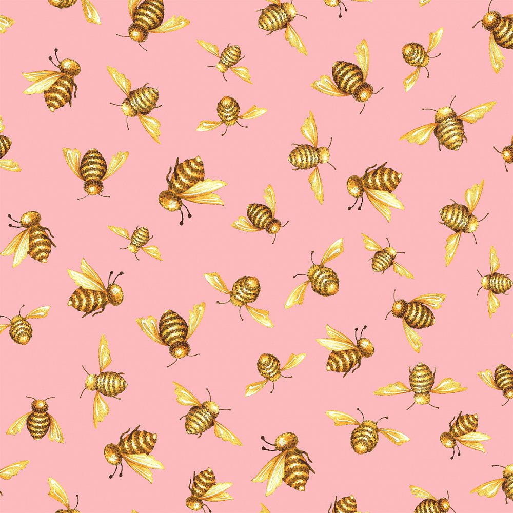 Ткань хлопок для пэчворка для одежды розовый, птицы и бабочки, Windham Fabrics (арт. 50778-1)