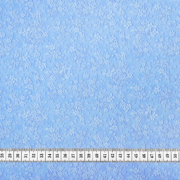 Ткань хлопок для пэчворка голубой, цветы, ALFA (арт. AL-TX-BL-12)