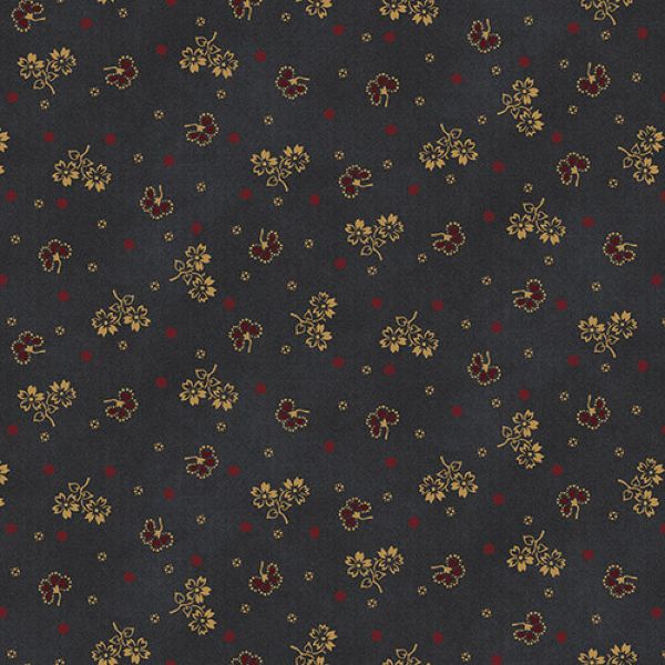 Ткань хлопок пэчворк коричневый, цветы, Henry Glass (арт. 2918-77)