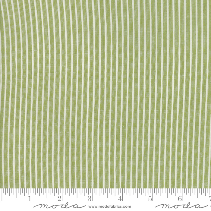 Ткань хлопок пэчворк зеленый, полоски, Moda (арт. 255627)