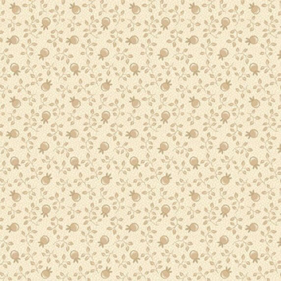 Ткань хлопок для пэчворка для одежды бежевый, цветы, Blank Quilting (арт. 2667-41)
