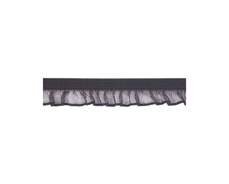 Тесьма эластичная рюш 12 мм, черный
