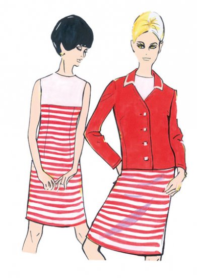 Выкройка - стиль 60-х: платье, жакет