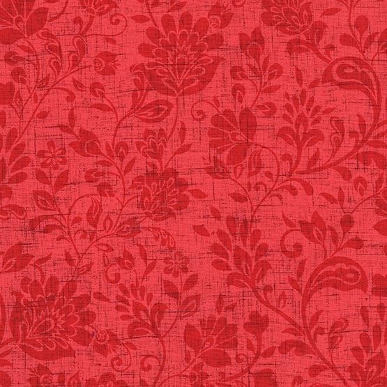 Ткань хлопок пэчворк красный, цветы, Michael Miller (арт. )