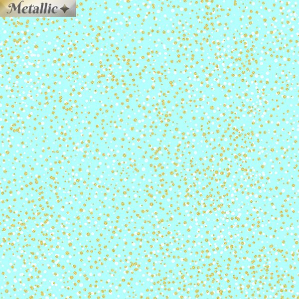 Ткань хлопок пэчворк бирюзовый, горох и точки, Benartex (арт. 9756M04B)