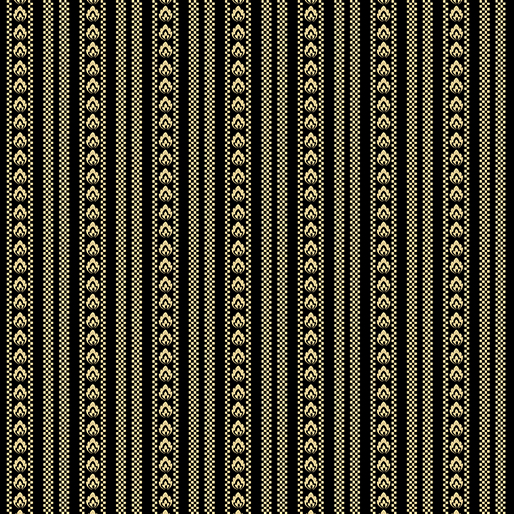 Ткань хлопок пэчворк черный, полоски бордюры, Benartex (арт. 0613012B)