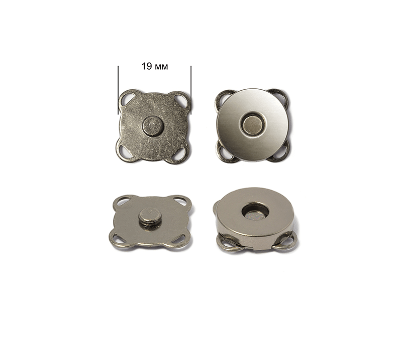 Кнопки пришивные металл 19 мм черный никель