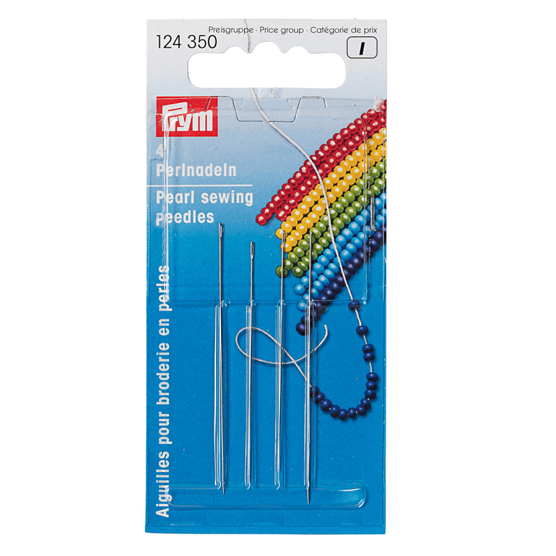 Ручные иглы для бисера Prym 124350 сталь № 10-12, 4 шт.