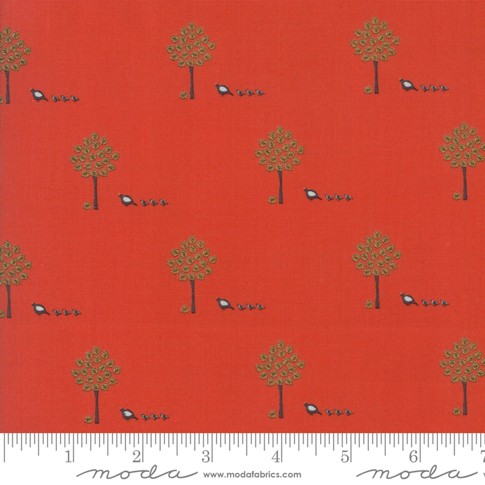 Ткань хлопок для пэчворка красный, флора, Moda (арт. 254972)