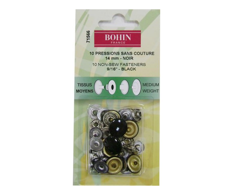 Кнопки для костюмных тканей Bohin арт. 71566 металл 14 мм черный