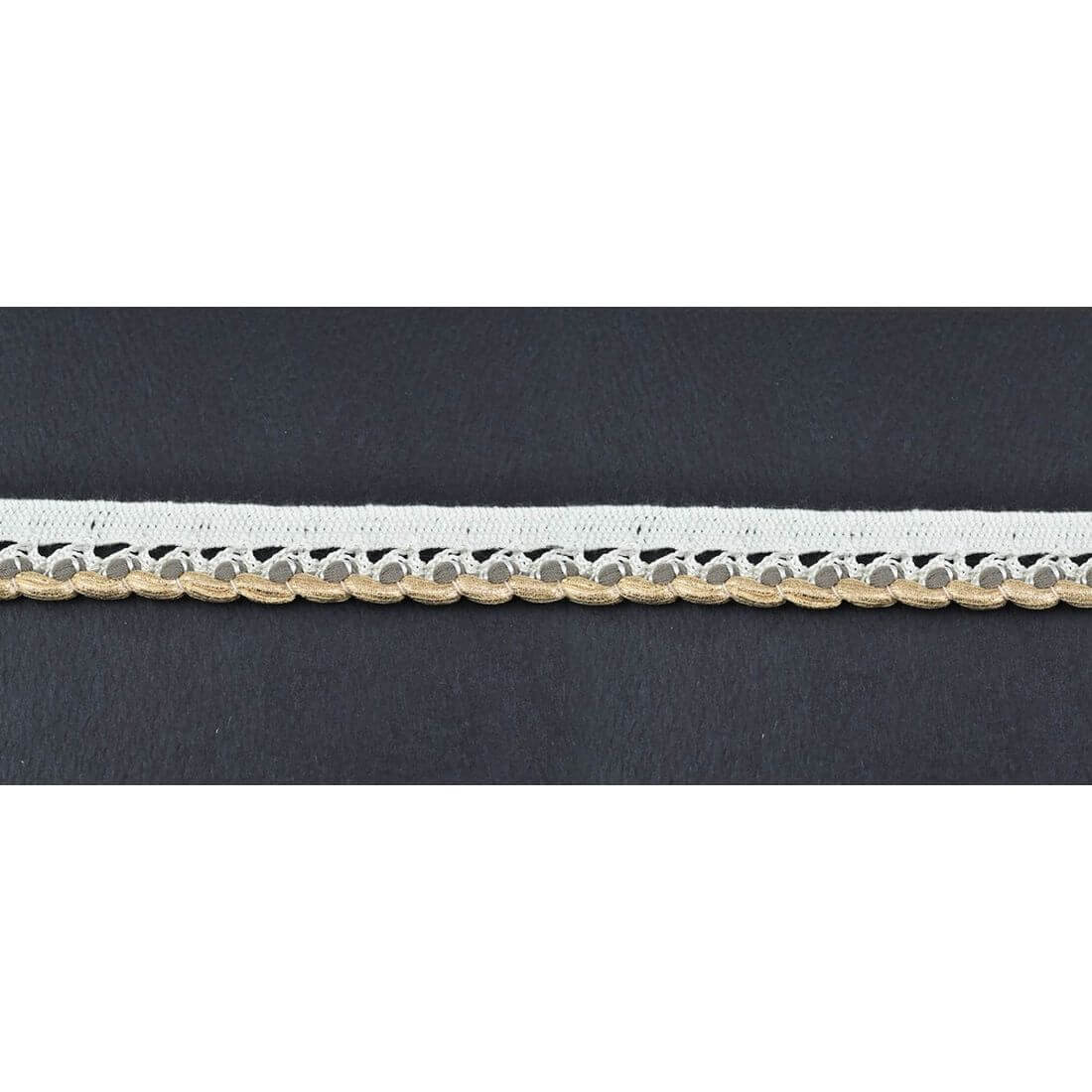 Тесьма кружевная Mauri Angelo 15 мм (арт. 7362EL/5001/LY86 Lurex)