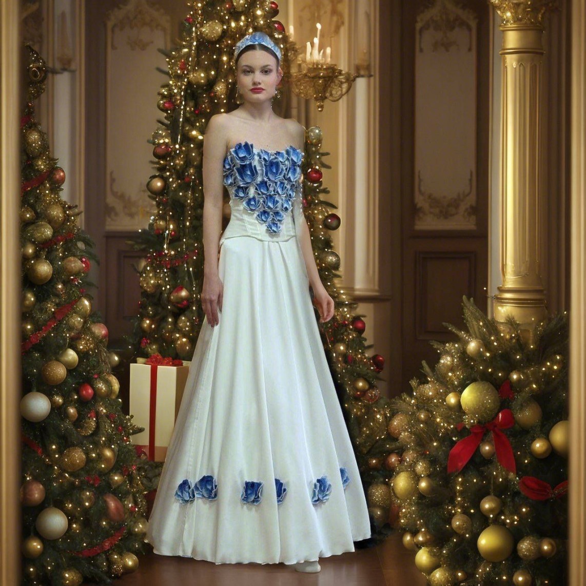 Снегурочка в стиле «Гжель»