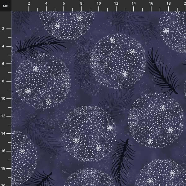 Ткань хлопок пэчворк синий фиолетовый белый, новый год, Stof (арт. 4598-601)