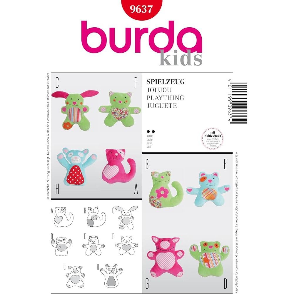 Выкройка аксессуары Burda арт. 9637 игрушки