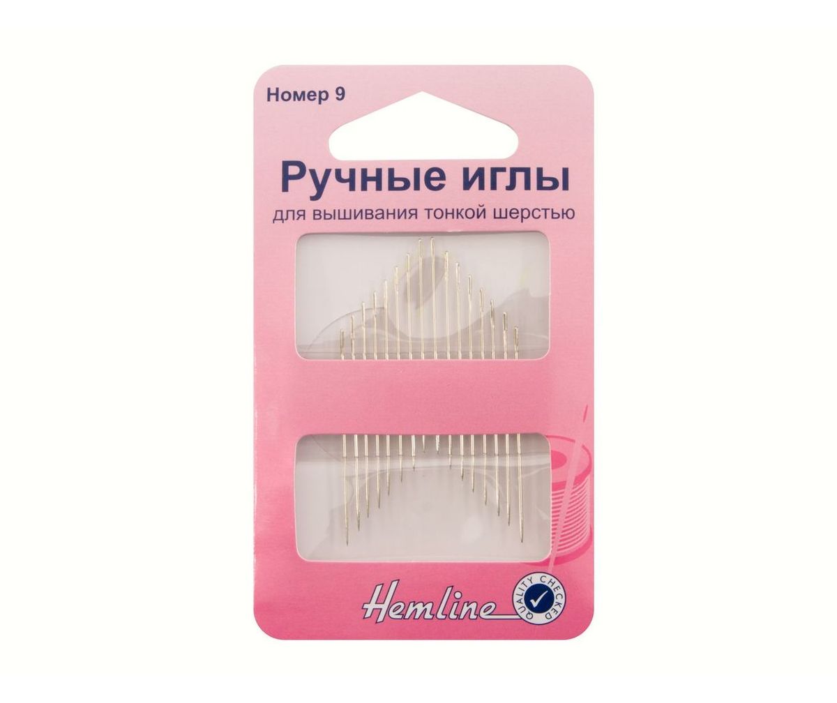 Ручные иглы для тонкой шерсти Hemline арт. 200.9 № 9, 16 шт.