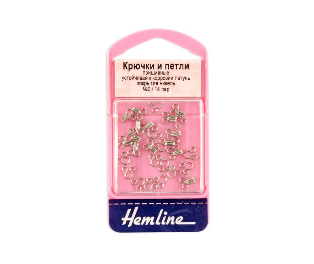 Крючки и петли пришивные Hemline арт. 400.0 бельевые никель, № 0
