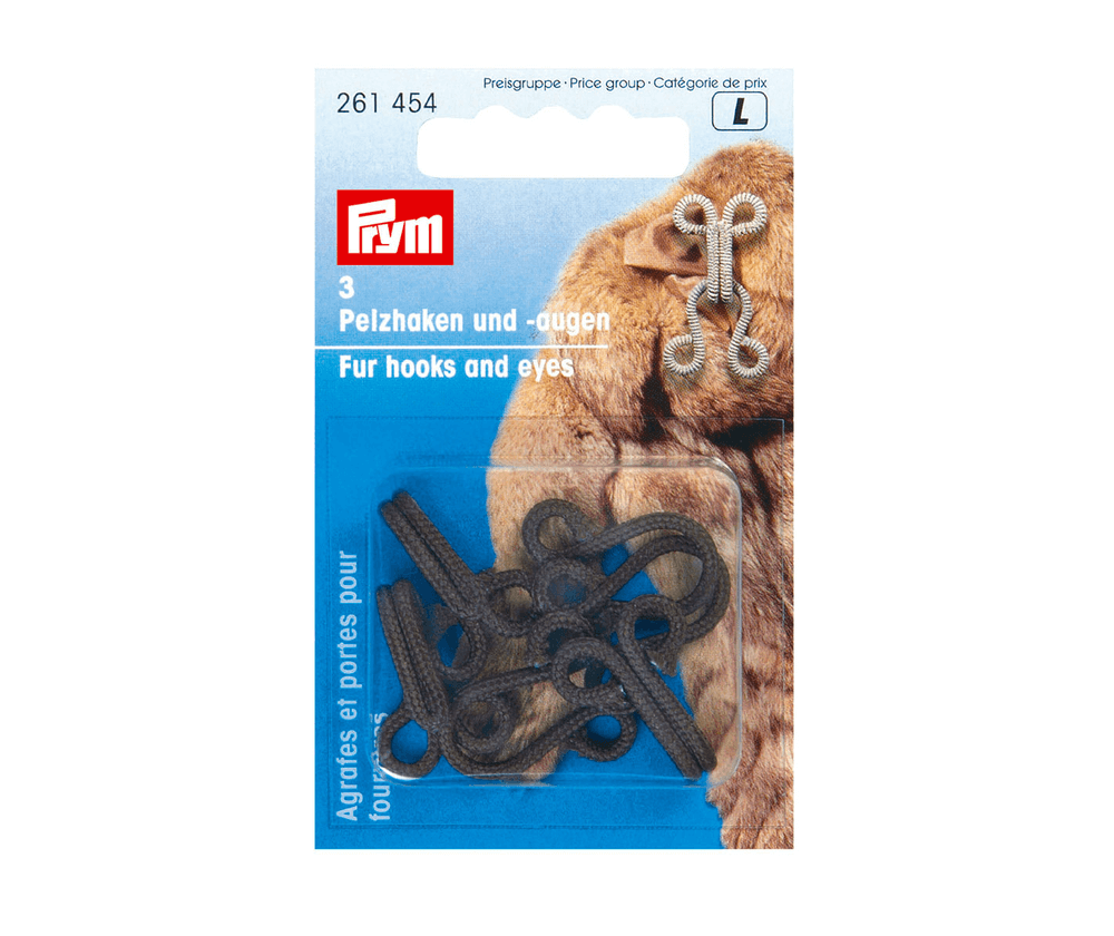 Крючки и петли для меховых изд. Prym 261454 сталь коричн. 3 шт.