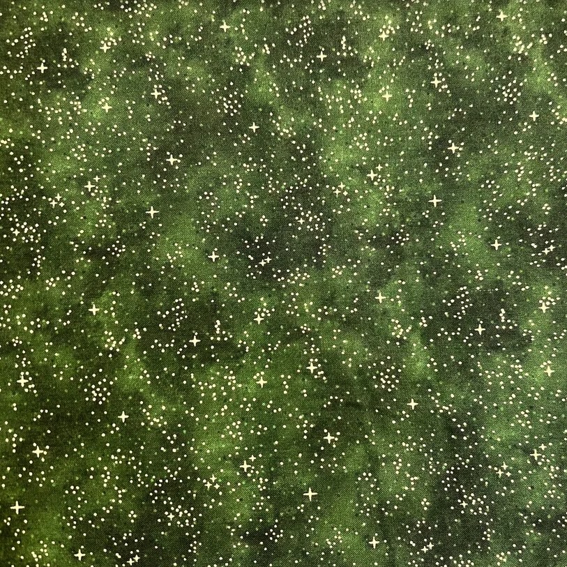 Ткань хлопок для пэчворка зеленый, новый год, Aurora (арт. AU-NY-261)