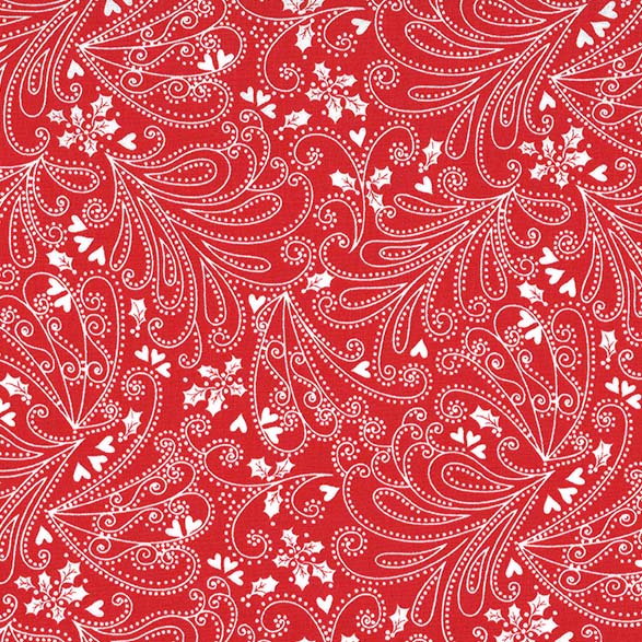 Ткань хлопок пэчворк красный, флора, Michael Miller (арт. 252063)