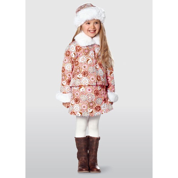 Выкройка детская Burda арт. 9472 куртка, юбка, шапка, муфта