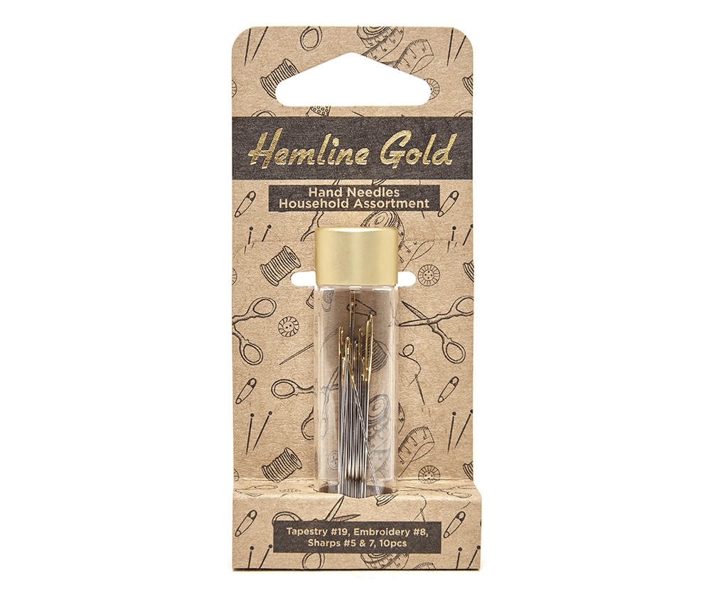 Ручные иглы ассорти Hemline арт. 214G.HG в баночке, 10 шт.