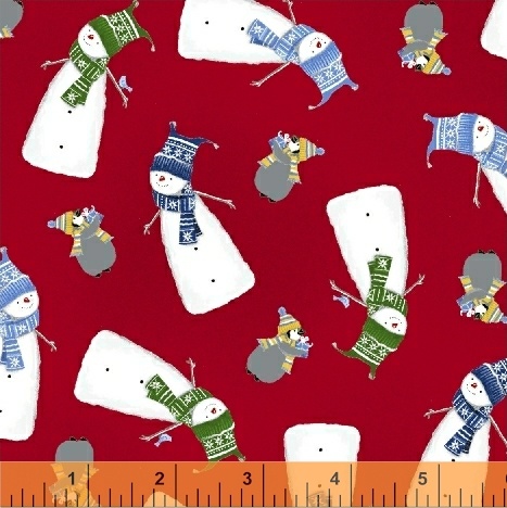 Ткань хлопок пэчворк красный, новый год, Windham Fabrics (арт. 42935-3)