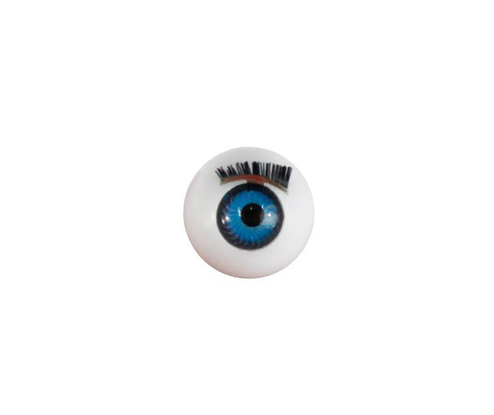 Глазки с ресничками круглые 14 мм, голубые