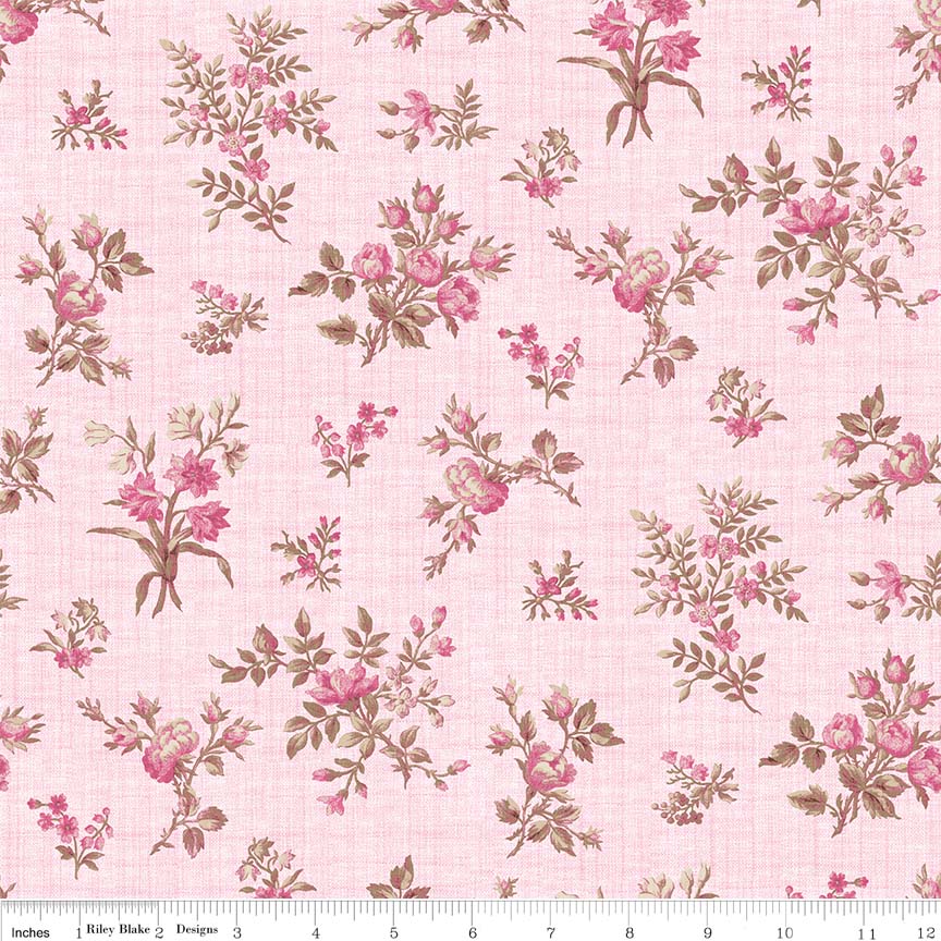 Ткань хлопок для пэчворка для одежды розовый, цветы, Riley Blake (арт. C6972-PINK)
