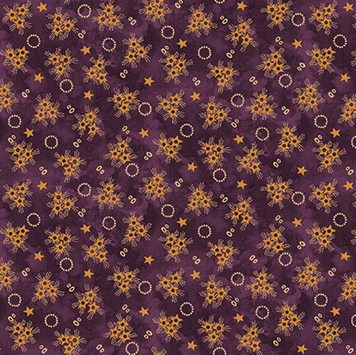 Ткань хлопок пэчворк фиолетовый, звезды горох и точки, Blank Quilting (арт. 1322-55)