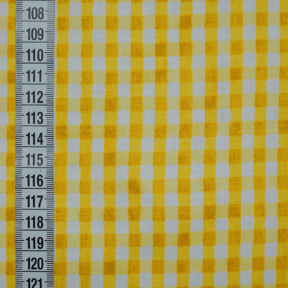Ткань хлопок для пэчворка для одежды желтый, клетка, Windham Fabrics (арт. 51862-4)