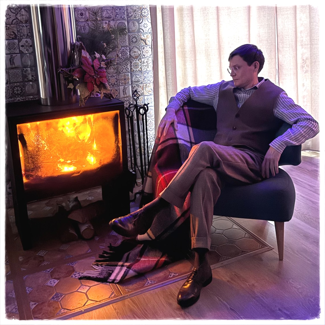 Платье и мужская рубашка «Новый год в загородном доме»