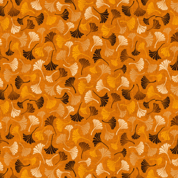 Ткань хлопок пэчворк оранжевый, цветы, Stof (арт. 4512-950)
