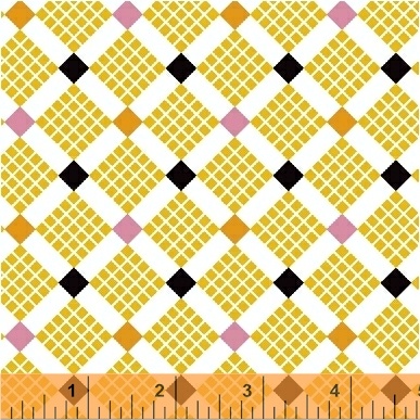 Ткань хлопок пэчворк желтый, клетка, Windham Fabrics (арт. 43300-6)