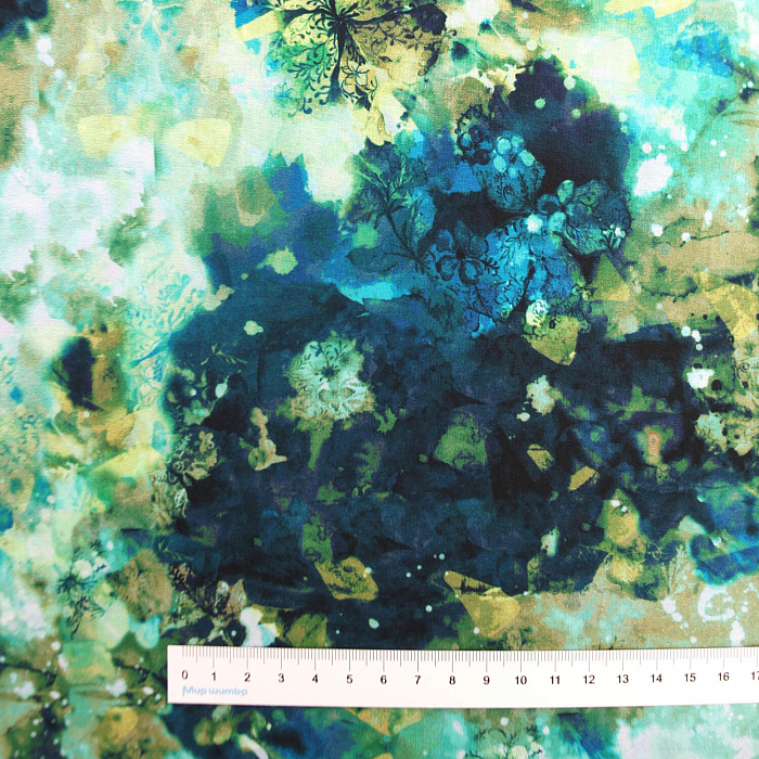 Ткань хлопок пэчворк синий, флора, FreeSpirit (арт. PWKA001.DREAMBLUE)
