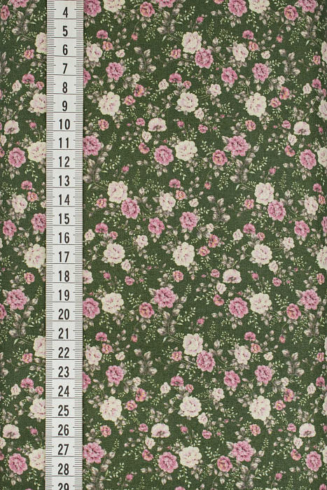 Ткань хлопок пэчворк розовый травяной, мелкий цветочек, ALFA Z DIGITAL (арт. 224399)